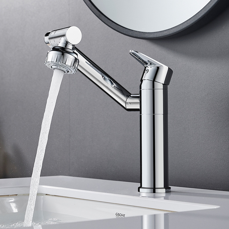 Universal 1080 Degree Swivel Robotic Arm Faucet Brass Bathroom Sink Extension Faucet Rotatable Multifunctional Extension Faucet