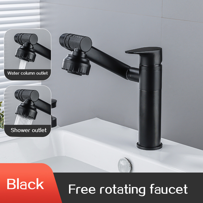 Universal 1080 Degree Swivel Robotic Arm Faucet Brass Bathroom Sink Extension Faucet Rotatable Multifunctional Extension Faucet