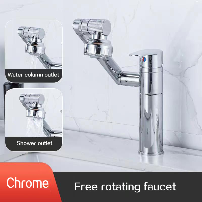 Universal 1080 Degree Swivel Robotic Arm Faucet Brass Bathroom Sink Extension Faucet Rotatable Multifunctional Extension Faucet