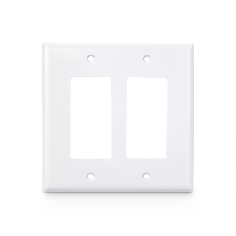 Single Dual Port  Faceplate 2 Gang American Standard Plastic Cover Wall Plate