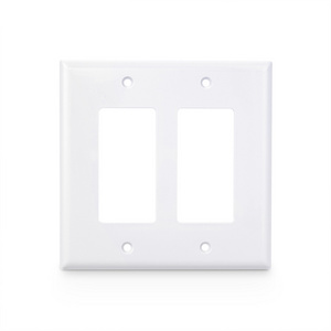 Single Dual Port  Faceplate 2 Gang American Standard Plastic Cover Wall Plate