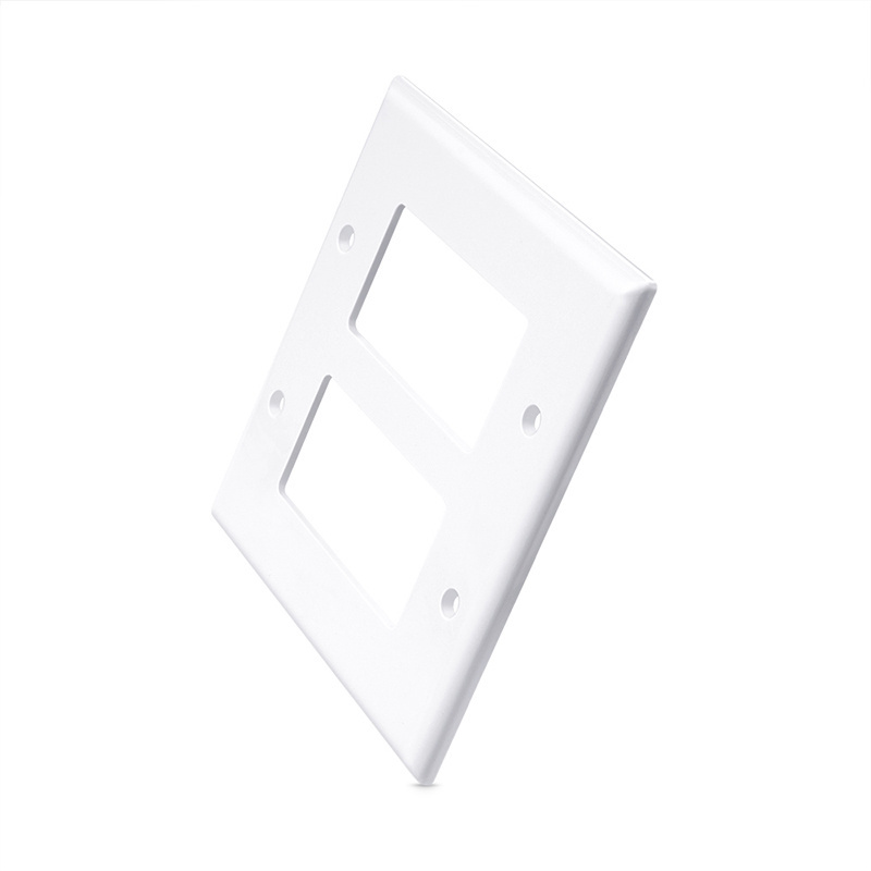 Single Dual Port  Faceplate 2 Gang American Standard Plastic Cover Wall Plate