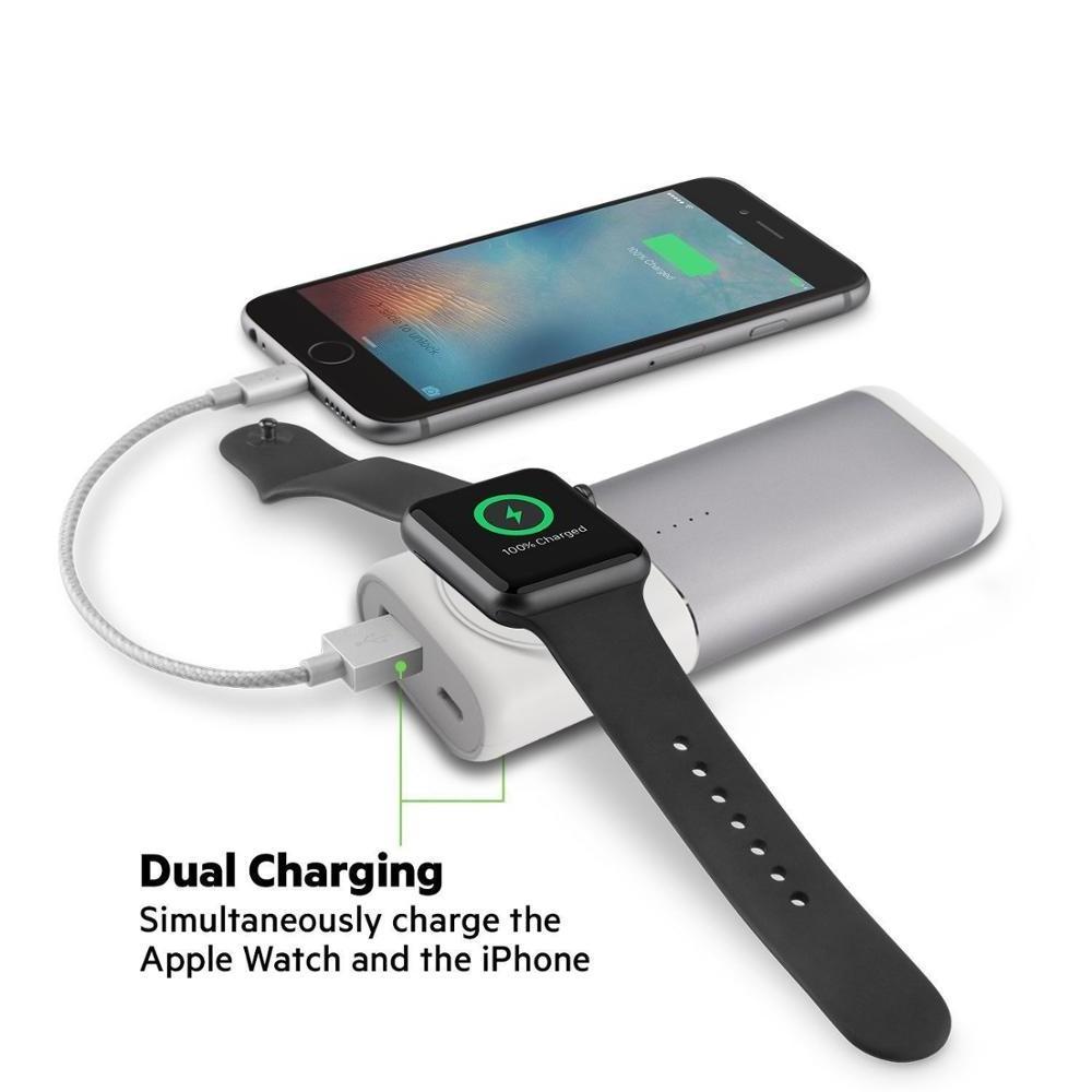 New Product 2019 Ce Fcc Rohs 5200mAh Smart Watch Wireless Charger Power Bank For Apple Watch For iPhone Portable Charger