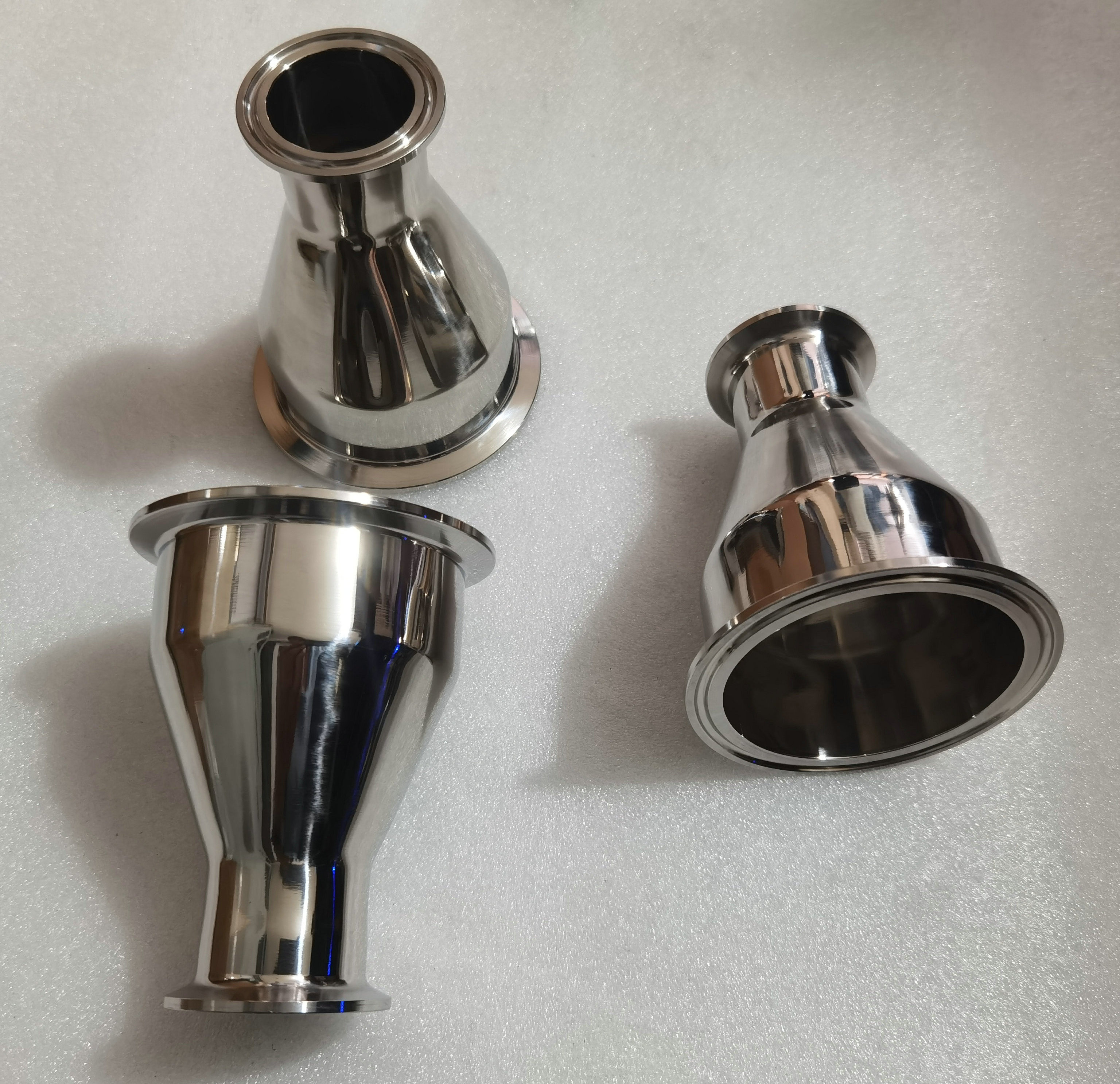 Stainless  Steel   Tri Clamp  Concentric  Reducer  with   Sanitary  Tri Clover  Food Grade   TC  Ferrule  End