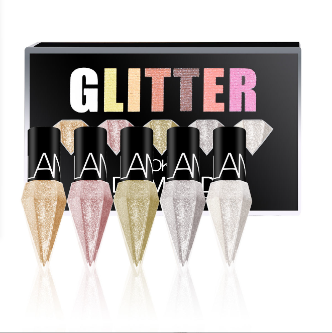 Diamond shape glitter eyeliner liquid eye shadow stick long lasting waterproof pink gold glue shinny adhesive makeup eye liner