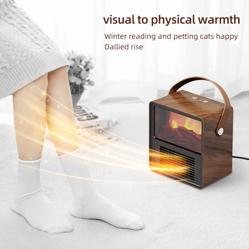 Electric Fan Space Portable Heater Home Room Household Mini Heater Fast Heating Fireplace Desktop Heater