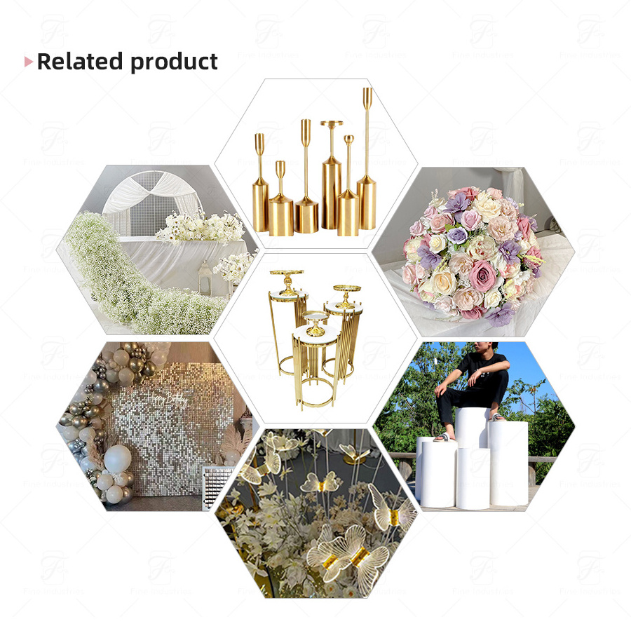 Wholesale walkway stand set wedding wedding entrance decoration walkway round road lead cake table gold plating flower stand