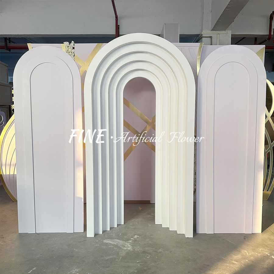 Customized Flower Arch Wall Decoration PVC Background 3D Board Wedding Event Party Decoration