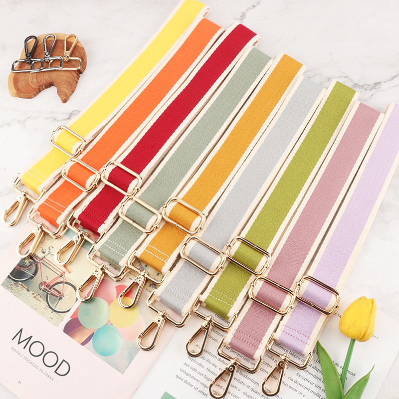 2024 hot selling colorful crossbody bag strap adjustable bag belt thin printed Cotton shoulder strap custom bag straps