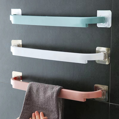 FS302 Perforation-free extended bathroom double-pole wall-hung slippers rack household color self-adhesive towel rack