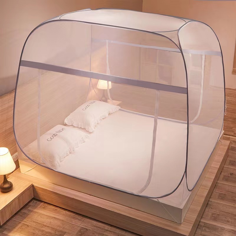 FS208 Square Top Large Space Yurt Mosquito Net for Adult Room Decoration Mosquito Net Bed Tent Curtain with Frame Home Bedroom