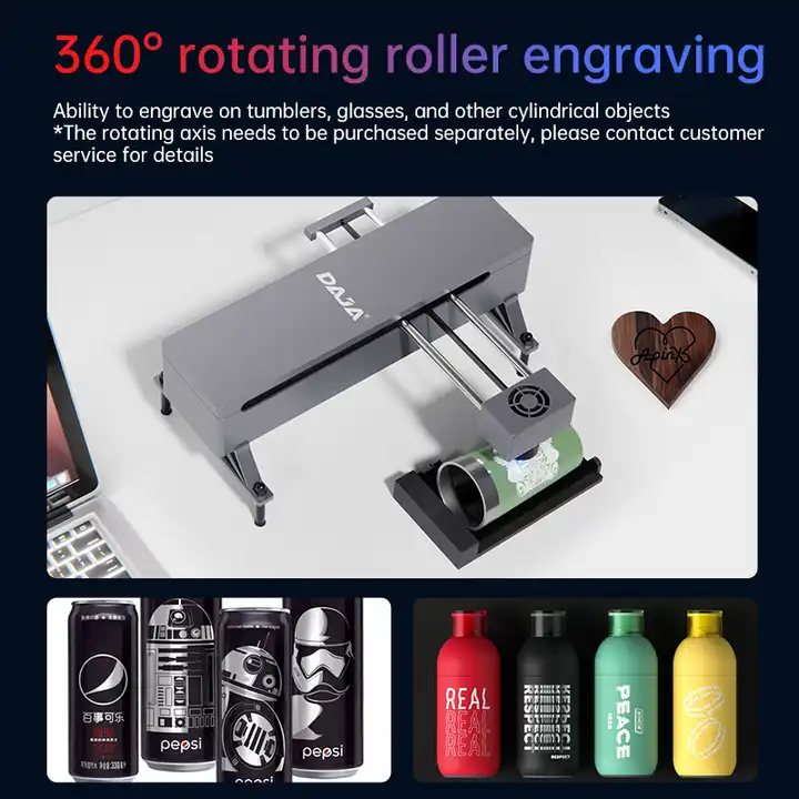 daja DJ7 Jewlery Accessories Leather Price Rotary Acrylic CNC Cutter Engraver fiber laser engraving Machines