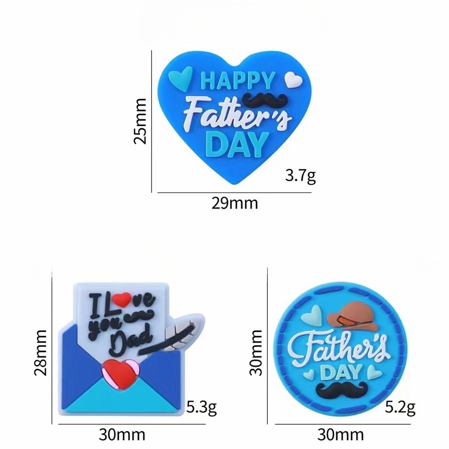 Wholesale Father's Day Diy Focus Beads Baby Soothing Teething Bead Pen Accessories Mixed Silicone charms for jewelry making