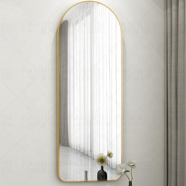 Barbershop  hair salon  beauty mirror furniture bathroom decorative arch mirror with LED lights