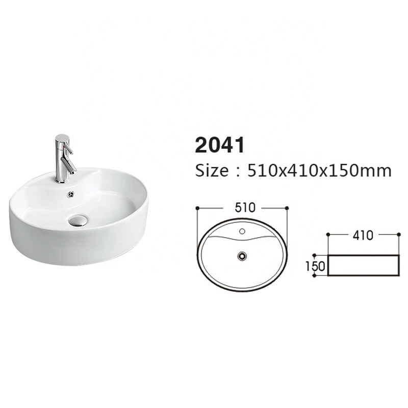 FANNISI Single faucet hold fancy table mounted round ceramic wash basin price