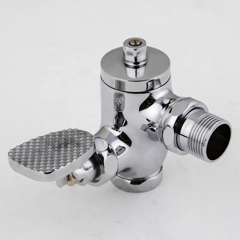 Fitting Flush Valve Foot Operated Flushometer WC Pedal Foot Step Flush Valve for Toilets