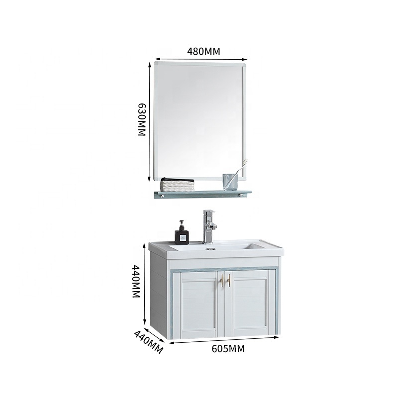 Hot sell hotel bathroom sink sets wall mounted waterproof cabinet with mirror modern furniture