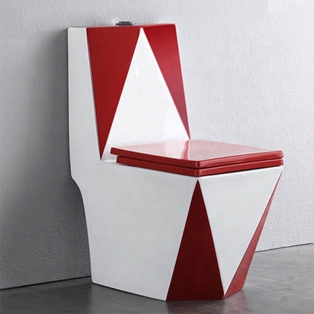 Luxury high-quality ceramics bathroom wc diamond polygon color one piece toilet