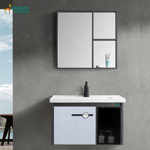 Bathroom furniture wall mounted bathroom cabinet storage rack with ceramic sink