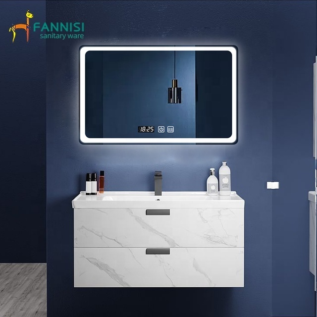 Water proof one color Led light mirror anti-fog bathroom smart mirror without aluminum frame