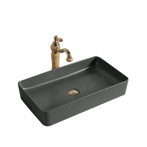 Modern hotel rectangular washbasin countertop ceramic tabletop lavabo marble art hand wash basin marble bathroom sink