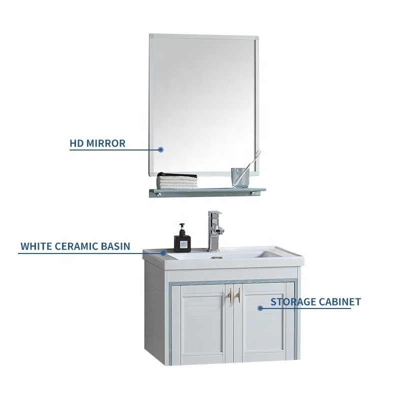 Hot sell hotel bathroom sink sets wall mounted waterproof cabinet with mirror modern furniture