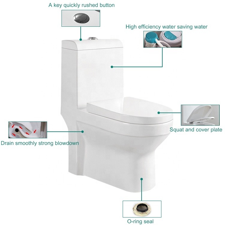 FANNISI  best selling in middle east Iraq Kuwait market ceramic sanitary ware wash down one piece toilet with bidet