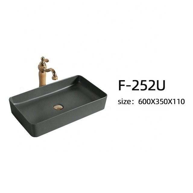 Modern hotel rectangular washbasin countertop ceramic tabletop lavabo marble art hand wash basin marble bathroom sink