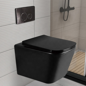 European wall hung wc matt color bathroom China factory matte black wall mounted toilet