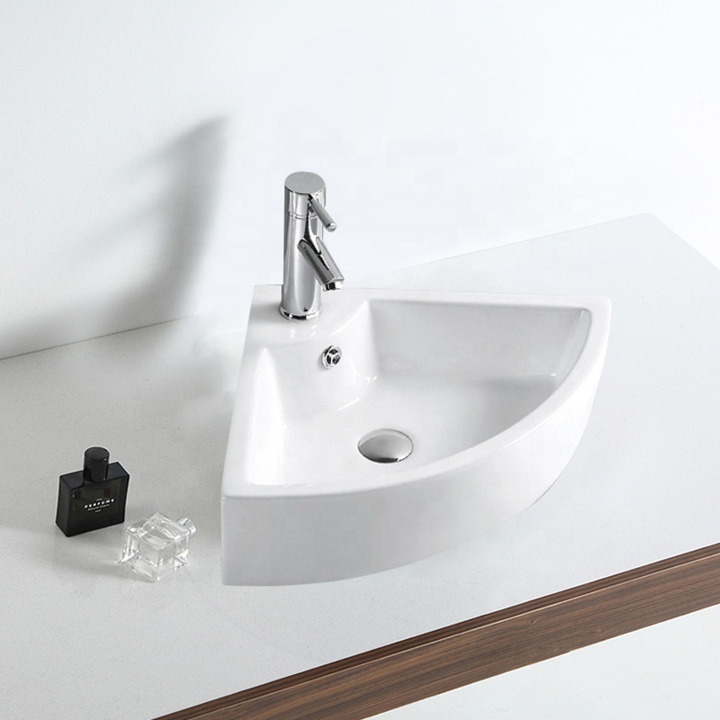 Balcony Bathroom Small Apartment Countertop Triangular Ceramic Face Basin Corner Wash Basin