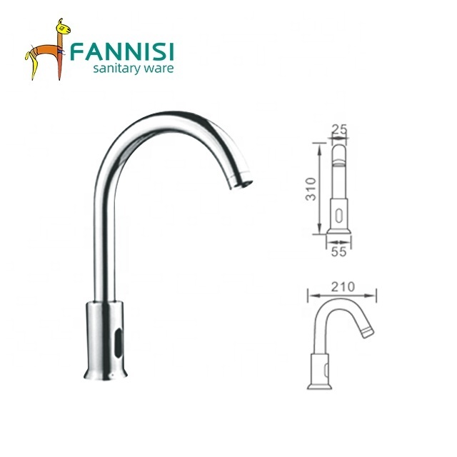 T325 Fannisi factory direct sales swan neck water saving bathroom wc faucet auto tap brass sensor tap for kitchen