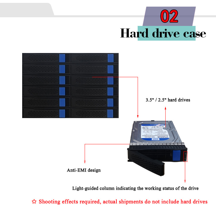 IPFS 24 bay nas server case for network storage hotswappable 19 inch industrial 4u pc chassis with 3.5