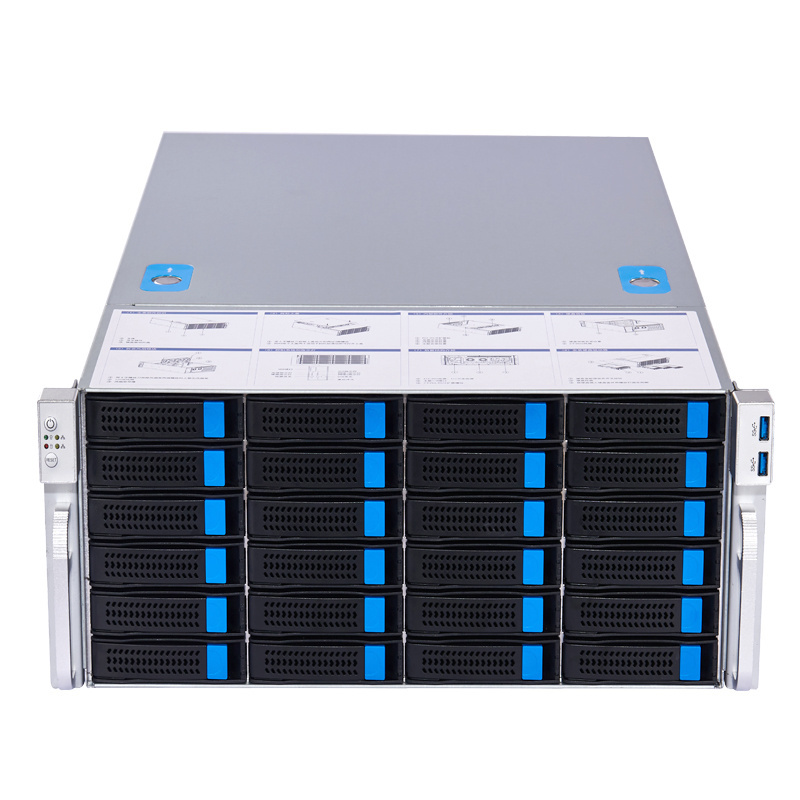 IPFS 24 bay nas server case for network storage hotswappable 19 inch industrial 4u pc chassis with 3.5