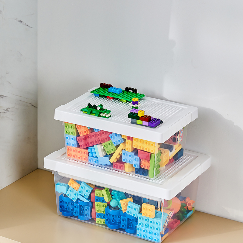 Creative Custom Building Block Storage Box Toys Organizer Kids Lego Box Stackable Block Case Container for household