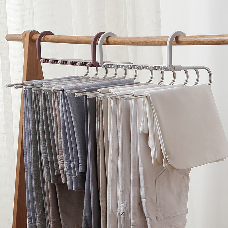 Wardrobe Clothes Hanging Multilayer Laundry Space Magical Pants Closet Rack Folding Cloth Hanger