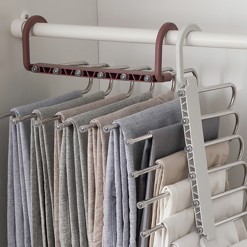 Wardrobe Clothes Hanging Multilayer Laundry Space Magical Pants Closet Rack Folding Cloth Hanger