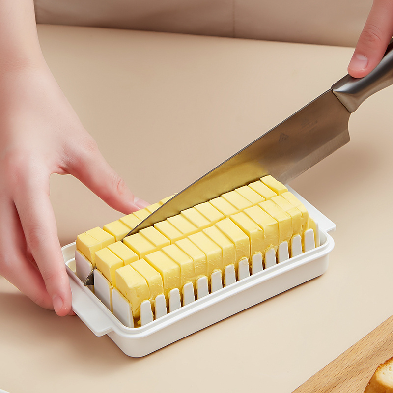 Household Baking Kitchen Tool Butter Box Cheese Cutting Crisper Sealed Rectangular Storage Box