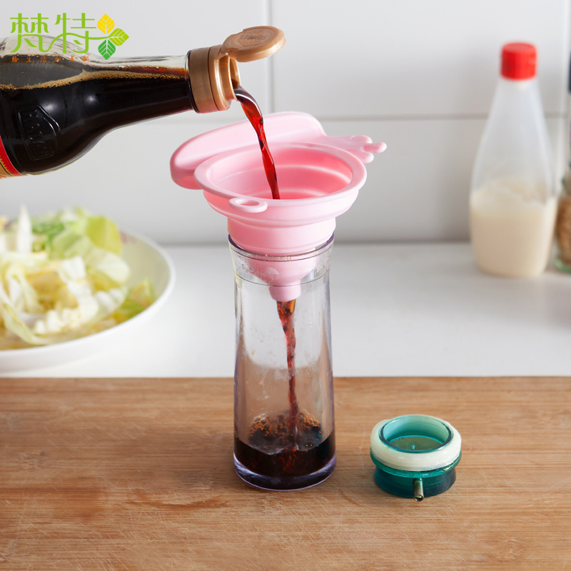 Round snail design cute foldable collapsible silicone funnel cooking funnel collapsible silicone funnel