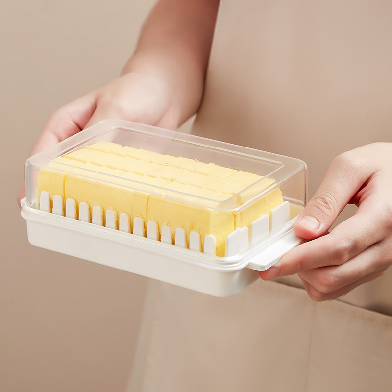 Household Baking Kitchen Tool Butter Box Cheese Cutting Crisper Sealed Rectangular Storage Box