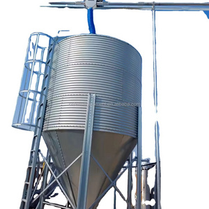 animal farm Equipment Galvanized feed silos for hog farm project