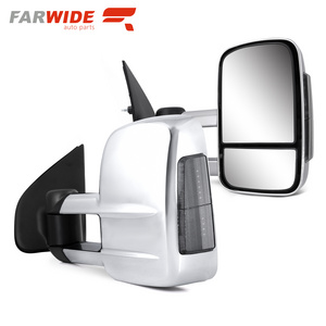 FARWIDE Truck Extendable Chrome Power Side Towing Mirror For Holden COLRADO Isuzu DMAX MUX 2012 - 2018