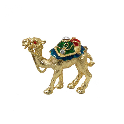 golden enamel set  of three camel statue dubai trinket box