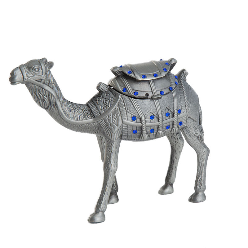 Pewter metal camel bejewelled ring necklace trinket jewelry box for new year gifts