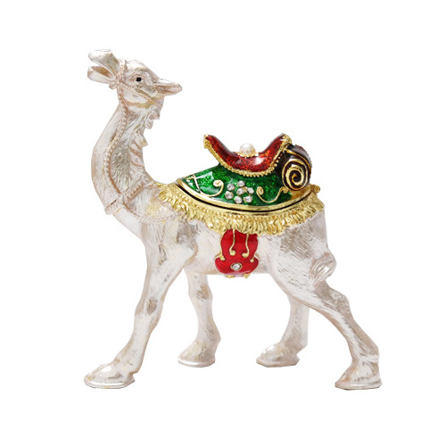 golden enamel set  of three camel statue dubai trinket box