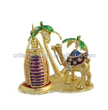 Camel palm tree and Burj Al Arab Hotel design trinket box for hotel gifts