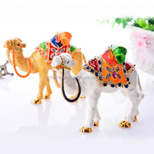 Trinket Boxes Ornament Crystals Hand-painted Patterns Hinged Jewelry Box Collectible camel