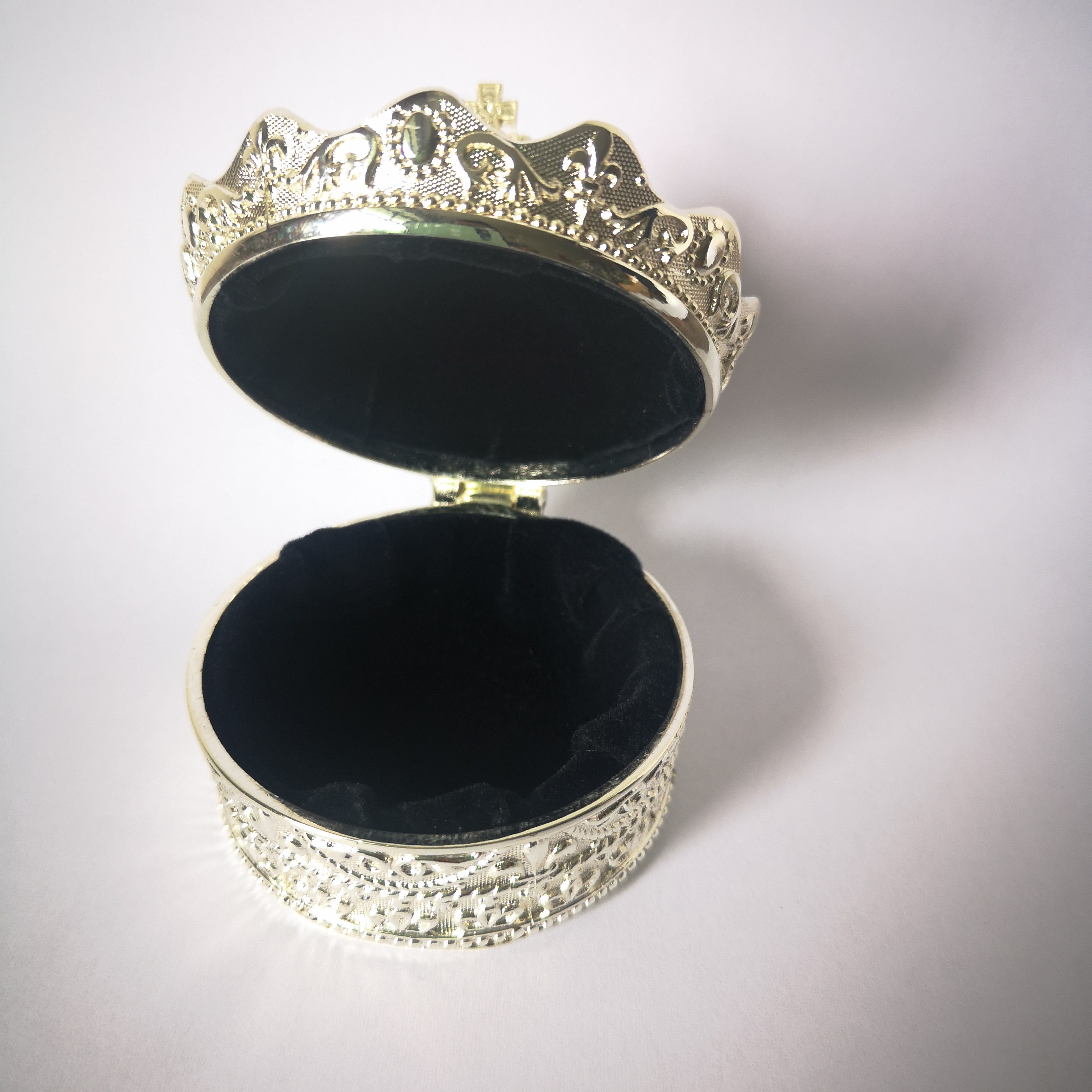 slivery crown ring box jewelry trinket box for jewelry