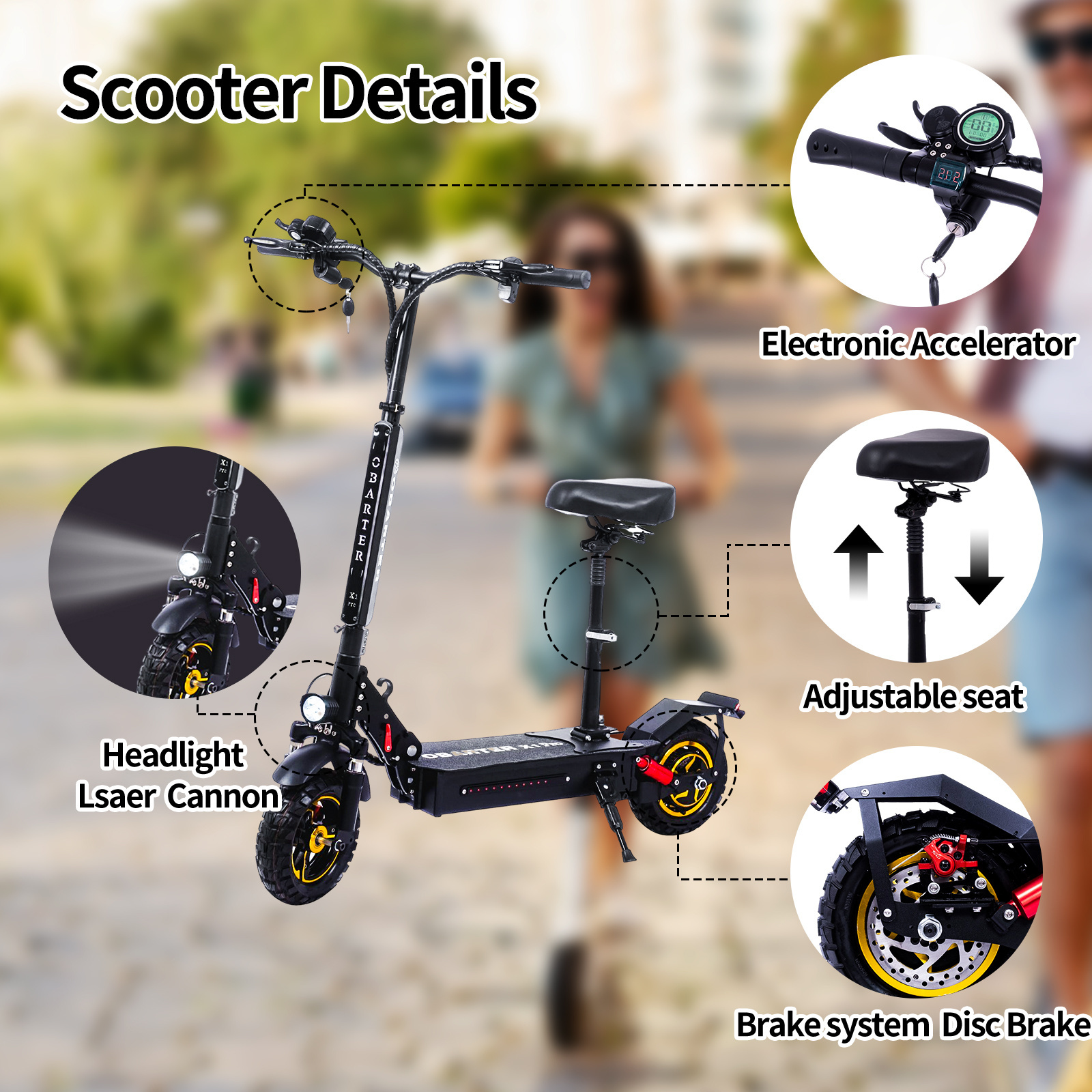 Obarter 1000W X1Pro Foldable Escooter Usa Eu Warehouse Free Shipping Off Road Tire Folding Two Wheel Electric Scooter For Adults