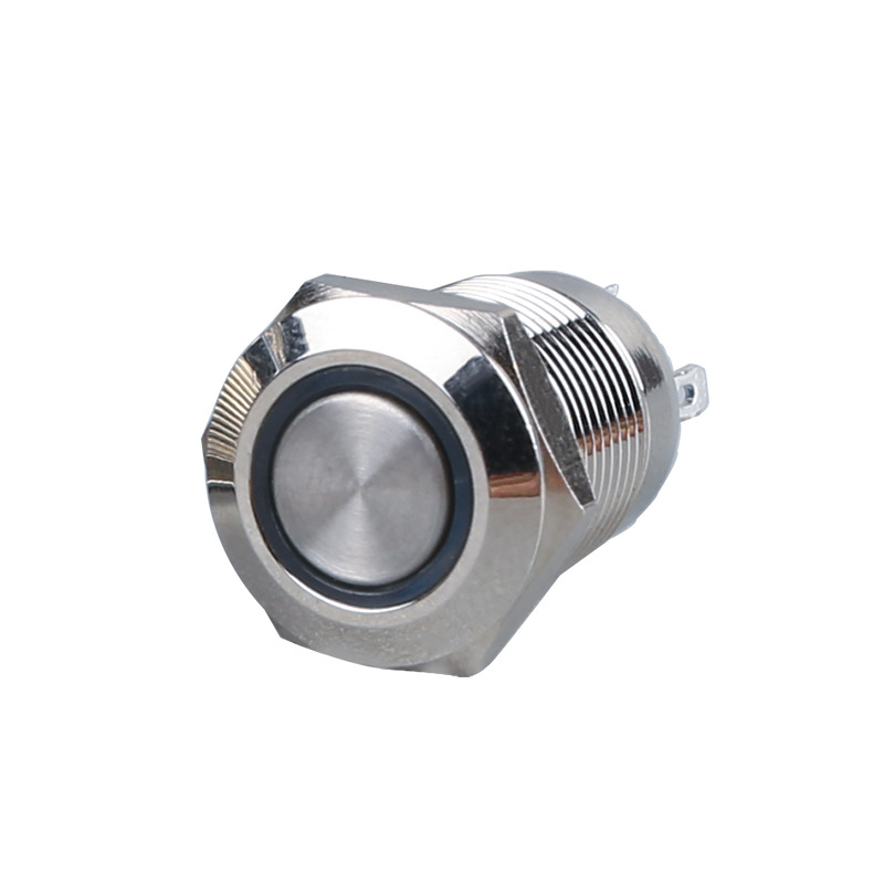 12mm  Waterproof self locking type  metal push button switch LED with Ring light push button switch