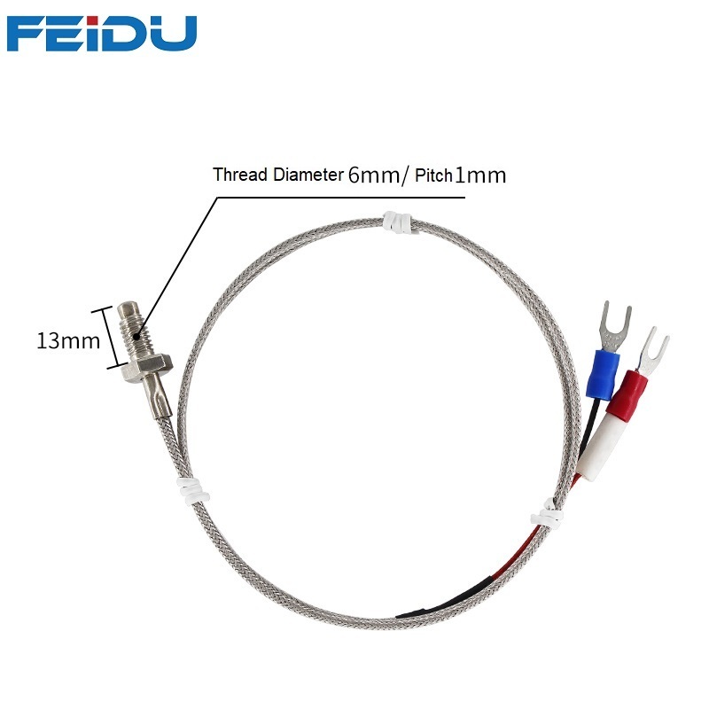 K E Type M6 screw thermocouple shielding wire  thermocouple temperature probe